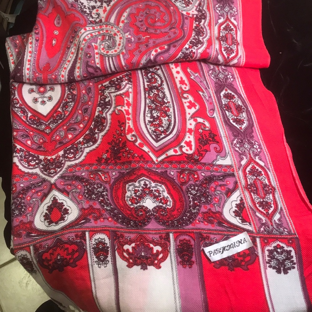 PASHMINA/WRAP, BEAUTIFUL RED& PURPLE MULTI